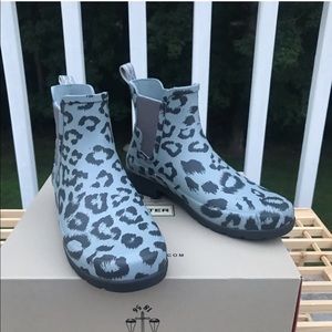 Hunter-Leopard Print Chelsea Rain Boot